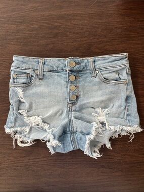 Altar'd State Light Blue Distressed Denim Cutoff Shorts